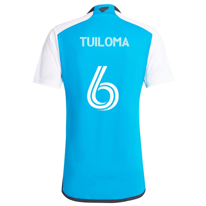 Niño Fútbol Camiseta Bill Tuiloma #6 Azul Blanco 1ª Equipación 2024/25 México