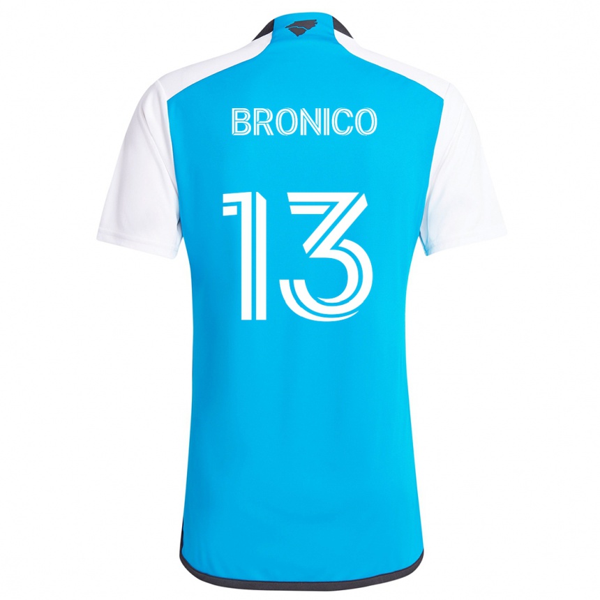 Niño Fútbol Camiseta Brandt Bronico #13 Azul Blanco 1ª Equipación 2024/25 México