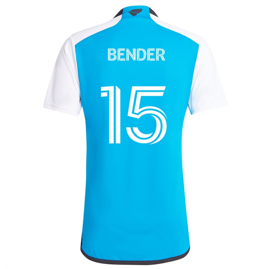 Niño Fútbol Camiseta Ben Bender #15 Azul Blanco 1ª Equipación 2024/25 México