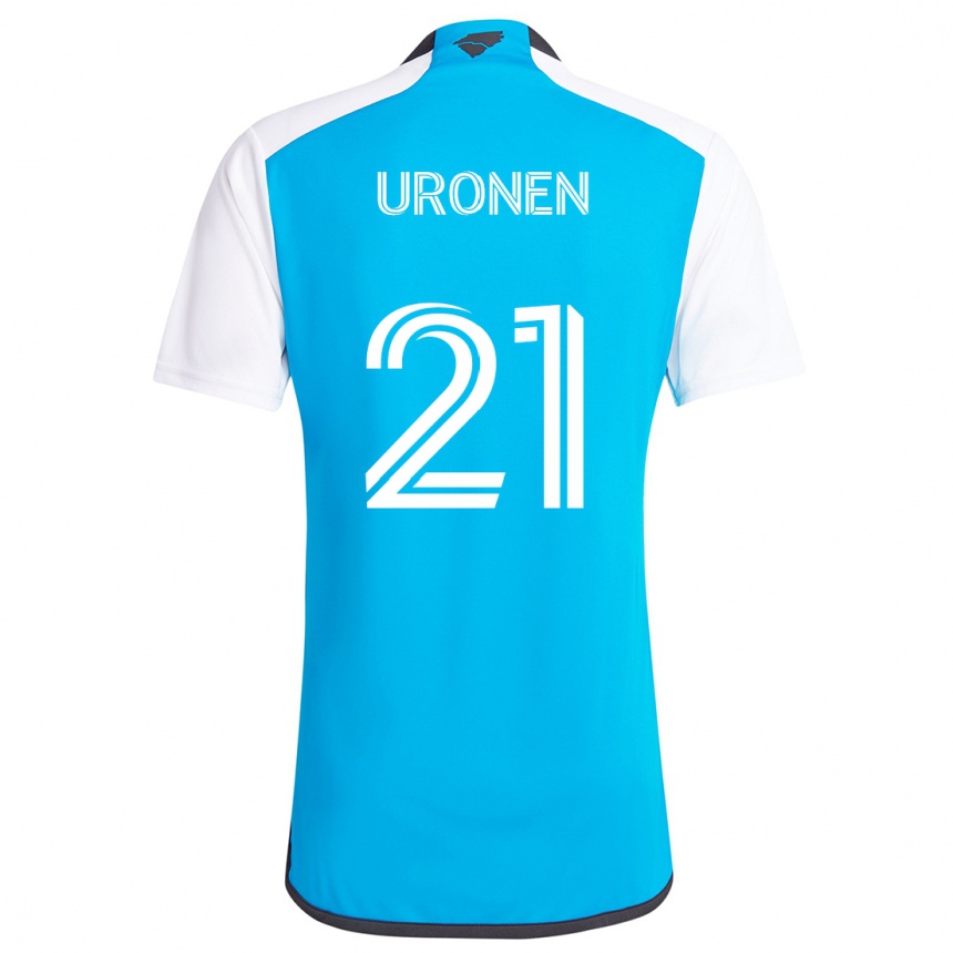 Niño Fútbol Camiseta Jere Uronen #21 Azul Blanco 1ª Equipación 2024/25 México