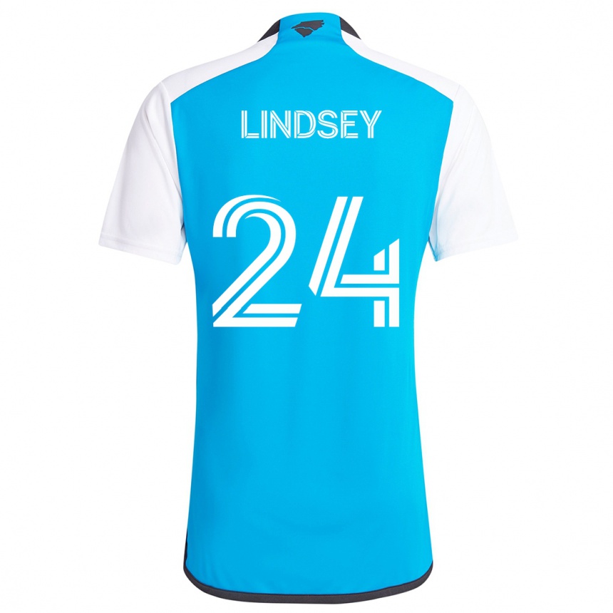 Niño Fútbol Camiseta Jaylin Lindsey #24 Azul Blanco 1ª Equipación 2024/25 México