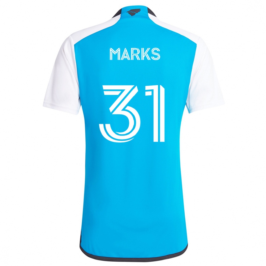 Niño Fútbol Camiseta George Marks #31 Azul Blanco 1ª Equipación 2024/25 México