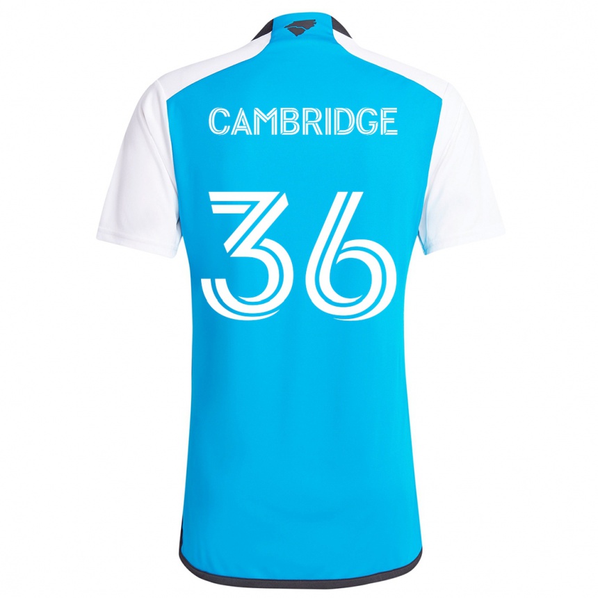 Niño Fútbol Camiseta Brandon Cambridge #36 Azul Blanco 1ª Equipación 2024/25 México