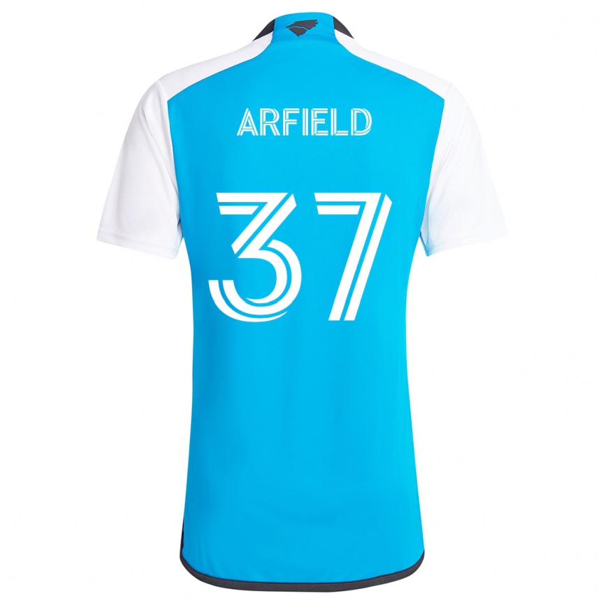 Niño Fútbol Camiseta Scott Arfield #37 Azul Blanco 1ª Equipación 2024/25 México