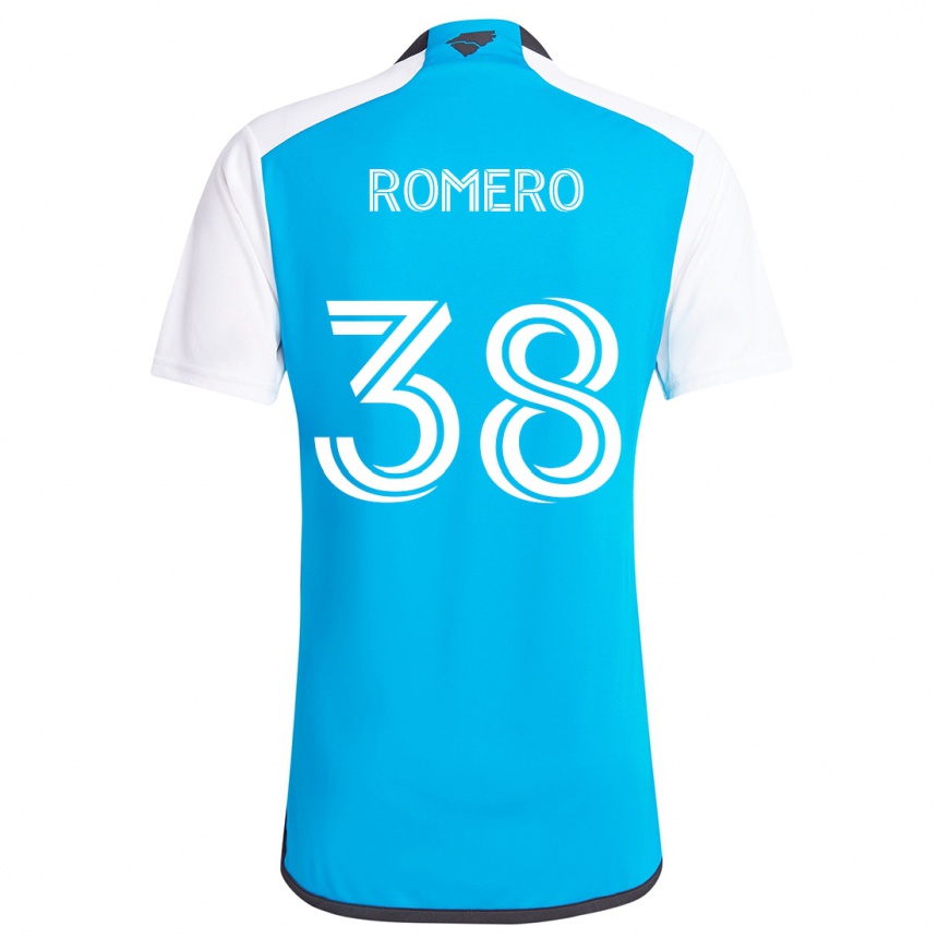 Niño Fútbol Camiseta Brian Romero #38 Azul Blanco 1ª Equipación 2024/25 México