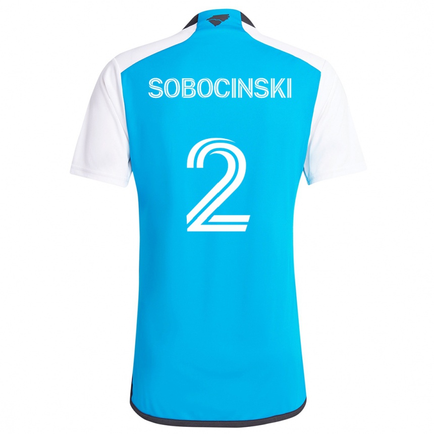 Niño Fútbol Camiseta Jan Sobocinski #2 Azul Blanco 1ª Equipación 2024/25 México