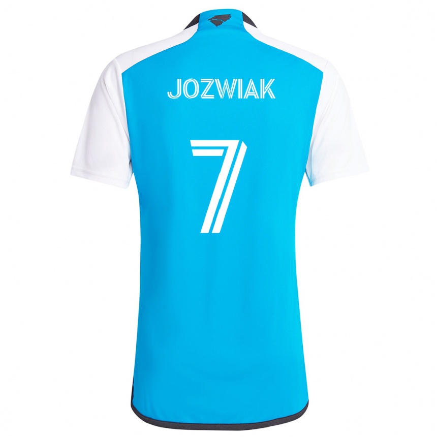 Niño Fútbol Camiseta Kamil Józwiak #7 Azul Blanco 1ª Equipación 2024/25 México