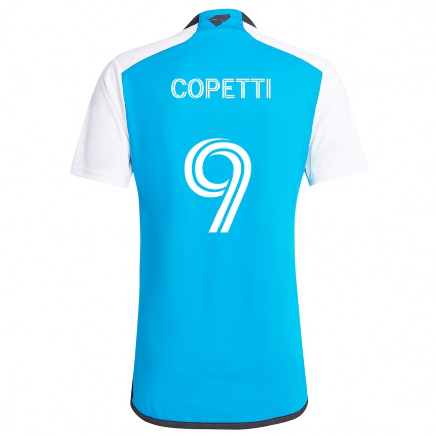 Niño Fútbol Camiseta Enzo Copetti #9 Azul Blanco 1ª Equipación 2024/25 México