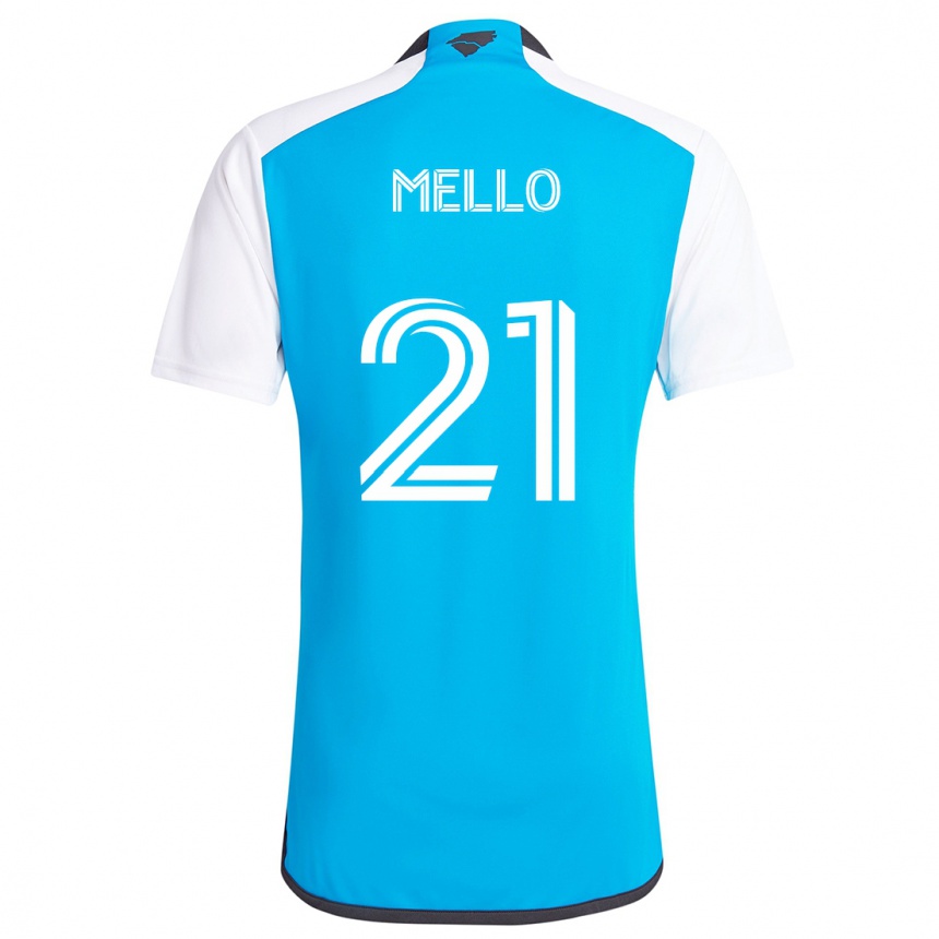 Niño Fútbol Camiseta Vinicius Mello #21 Azul Blanco 1ª Equipación 2024/25 México