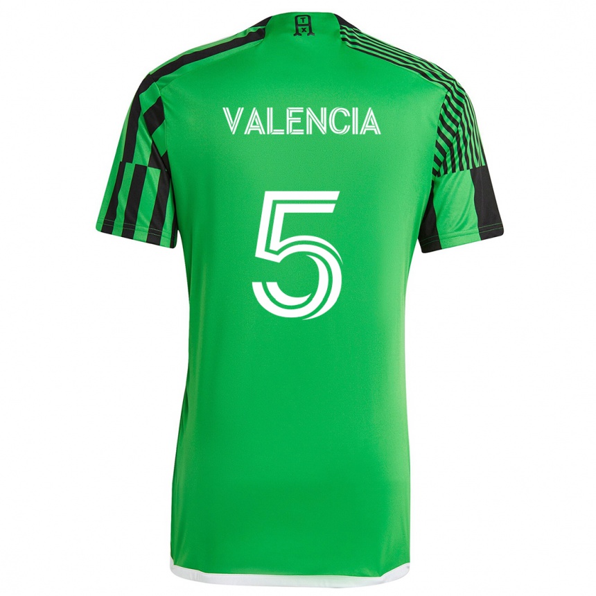 Niño Fútbol Camiseta Jhojan Valencia #5 Verde Negro 1ª Equipación 2024/25 México