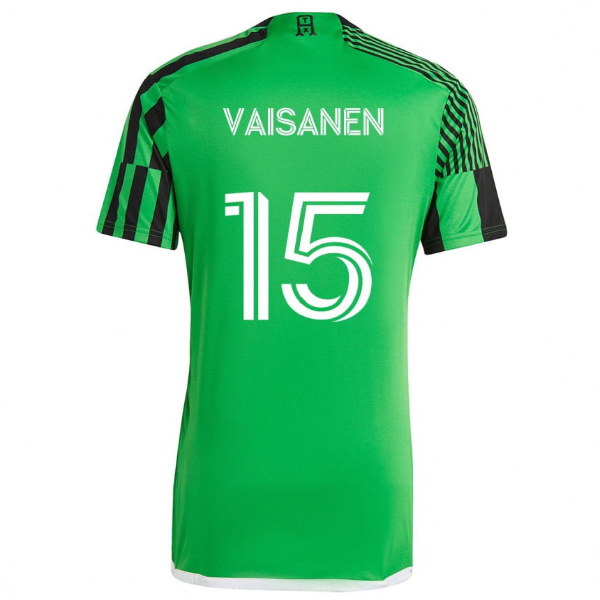 Niño Fútbol Camiseta Leo Väisänen #15 Verde Negro 1ª Equipación 2024/25 México