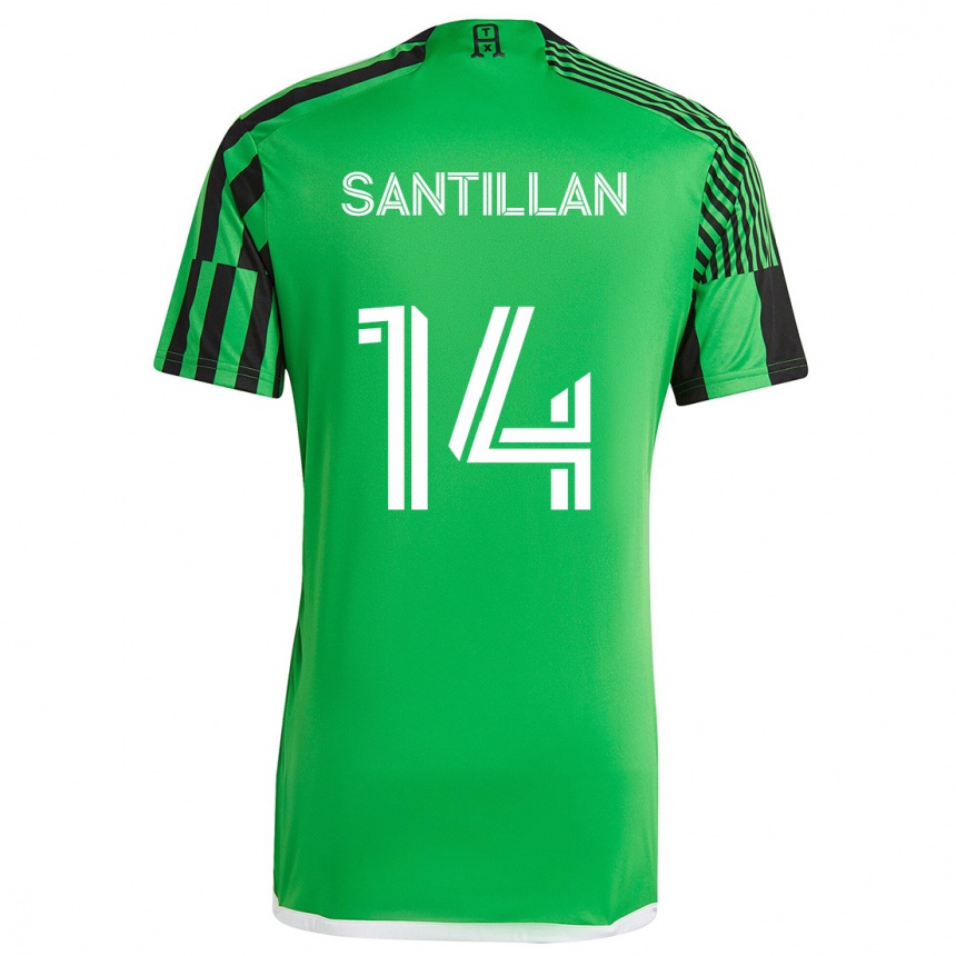 Niño Fútbol Camiseta Jonathan Santillan #14 Verde Negro 1ª Equipación 2024/25 México