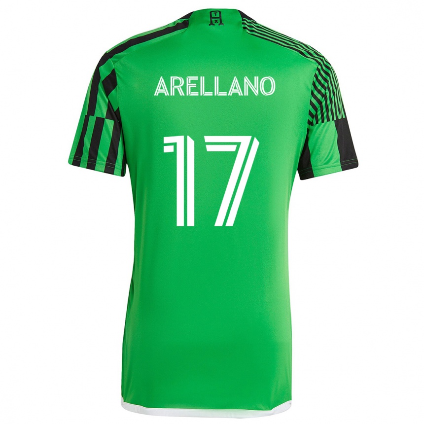 Niño Fútbol Camiseta Bryan Arellano #17 Verde Negro 1ª Equipación 2024/25 México