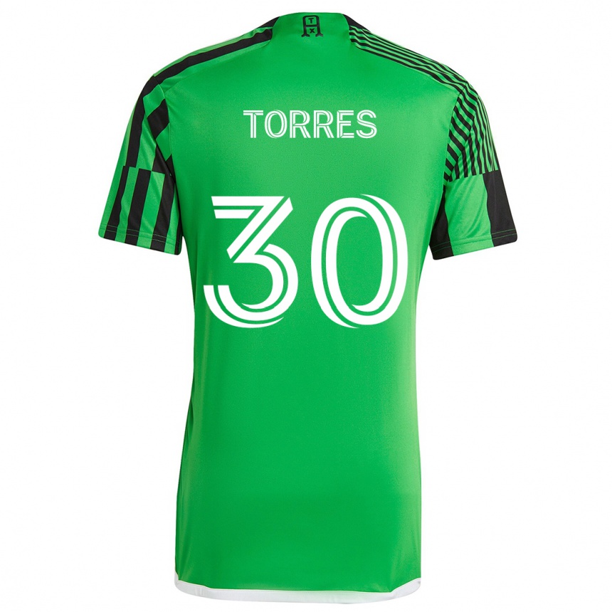 Niño Fútbol Camiseta Ervin Torres #30 Verde Negro 1ª Equipación 2024/25 México