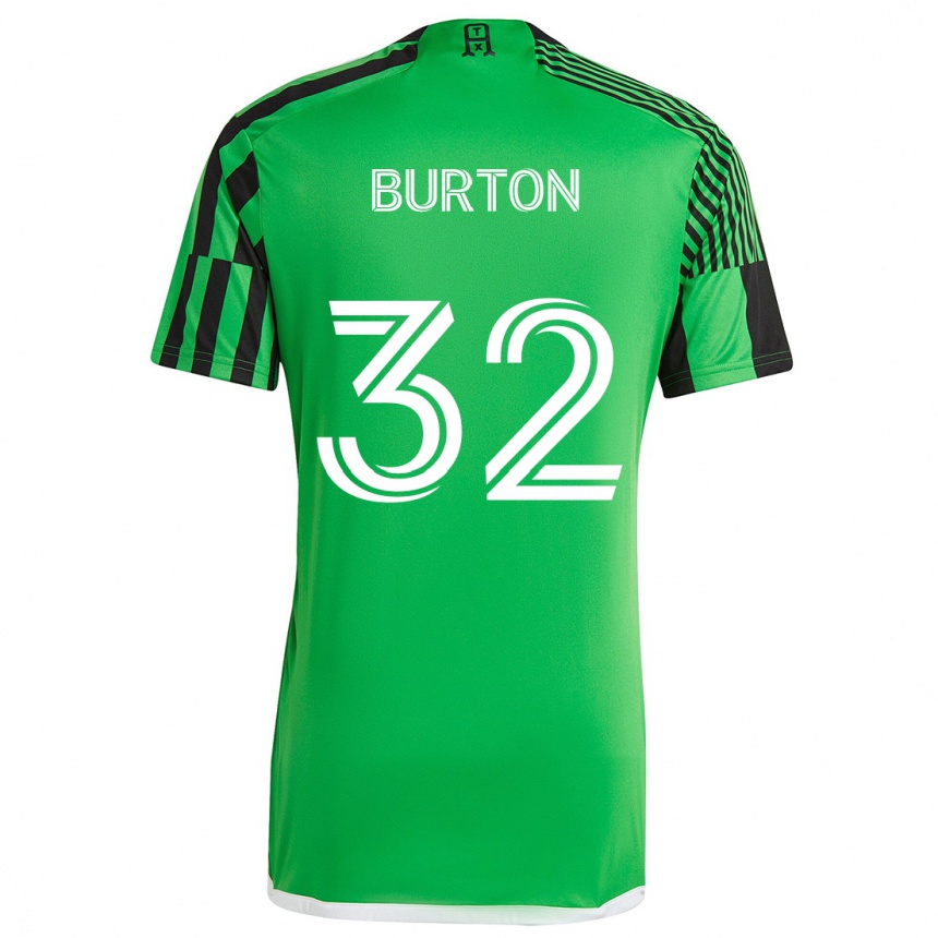 Niño Fútbol Camiseta Micah Burton #32 Verde Negro 1ª Equipación 2024/25 México