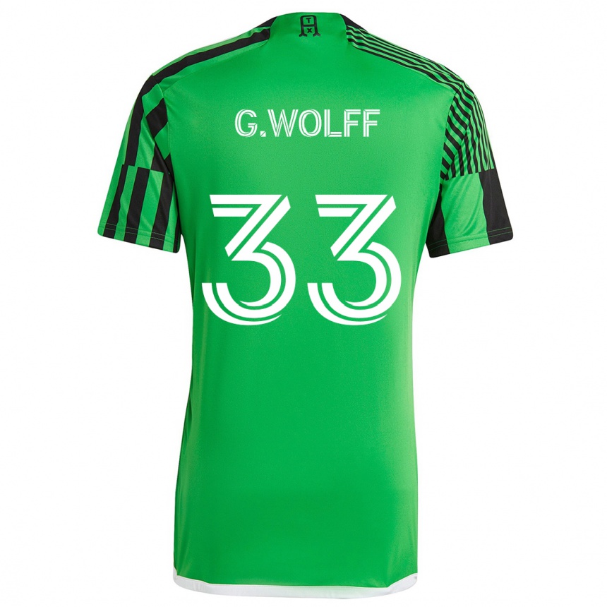 Niño Fútbol Camiseta Gavin Wolff #33 Verde Negro 1ª Equipación 2024/25 México