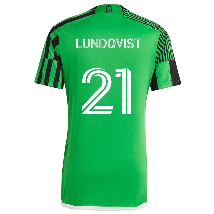 Niño Fútbol Camiseta Adam Lundqvist #21 Verde Negro 1ª Equipación 2024/25 México