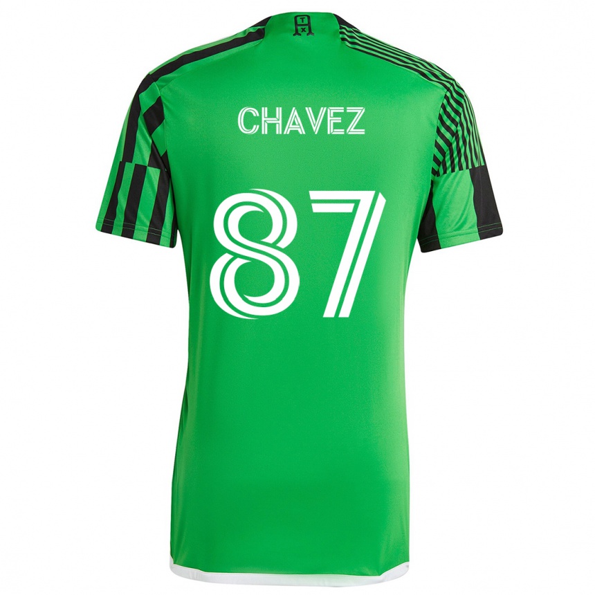 Niño Fútbol Camiseta Alfonso Ocampo-Chávez #87 Verde Negro 1ª Equipación 2024/25 México