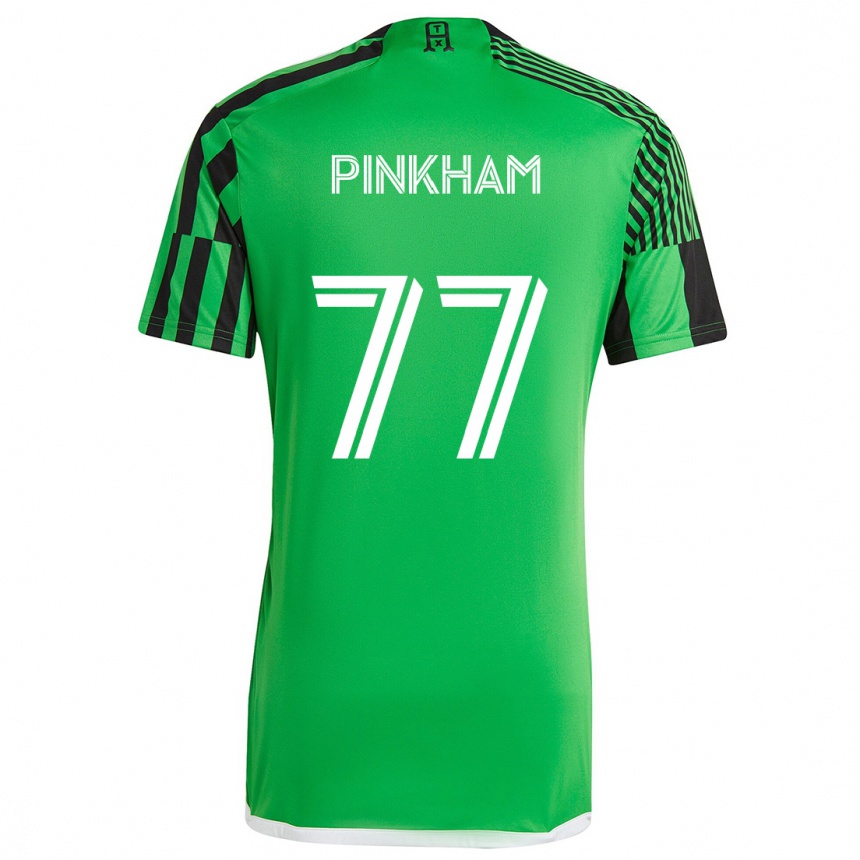 Niño Fútbol Camiseta Chris Pinkham #77 Verde Negro 1ª Equipación 2024/25 México