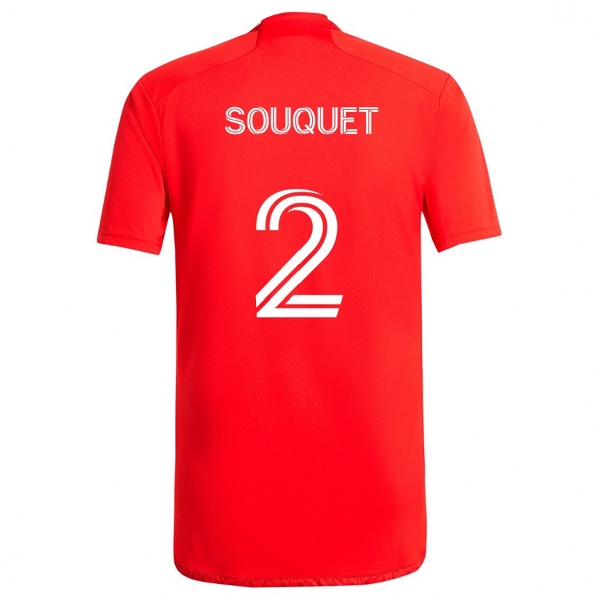 Niño Fútbol Camiseta Arnaud Souquet #2 Rojo Blanco 1ª Equipación 2024/25 México