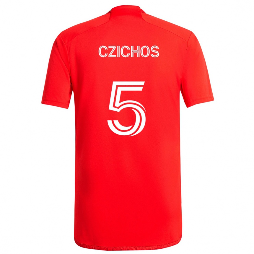 Niño Fútbol Camiseta Rafael Czichos #5 Rojo Blanco 1ª Equipación 2024/25 México