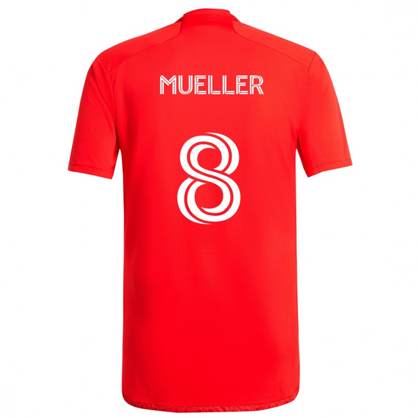 Niño Fútbol Camiseta Chris Mueller #8 Rojo Blanco 1ª Equipación 2024/25 México