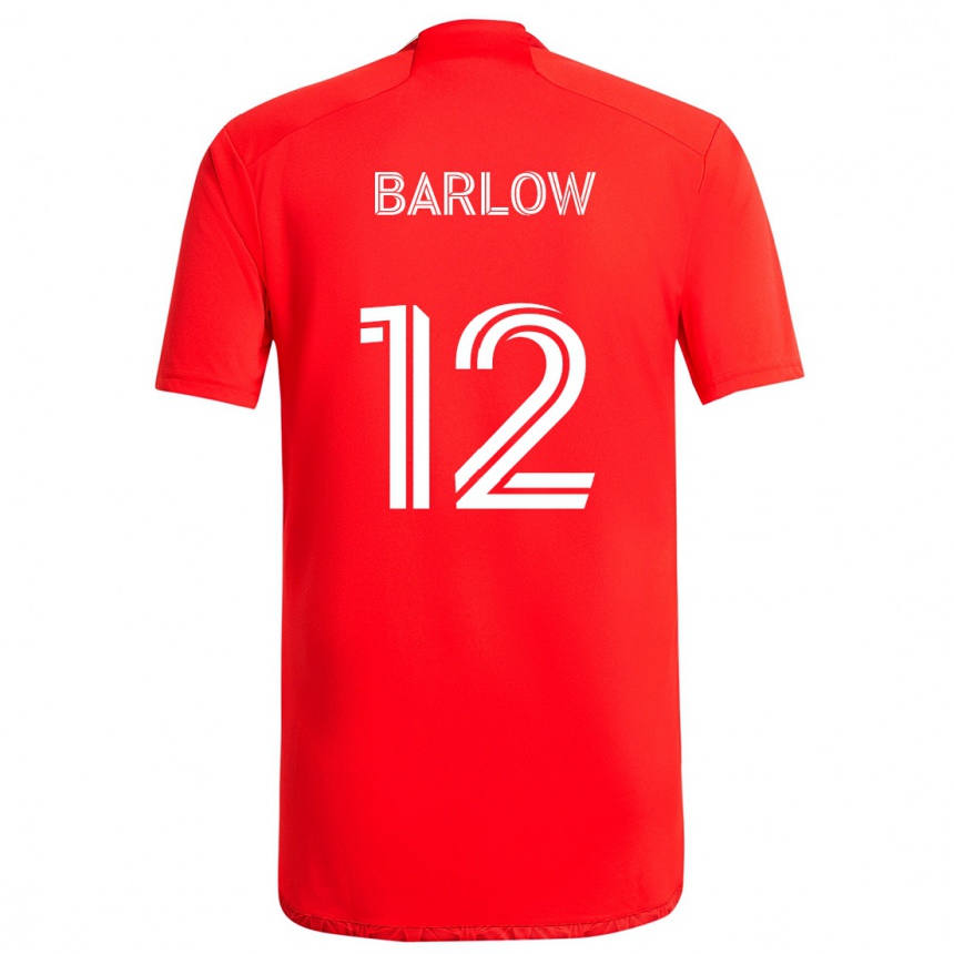 Niño Fútbol Camiseta Tom Barlow #12 Rojo Blanco 1ª Equipación 2024/25 México