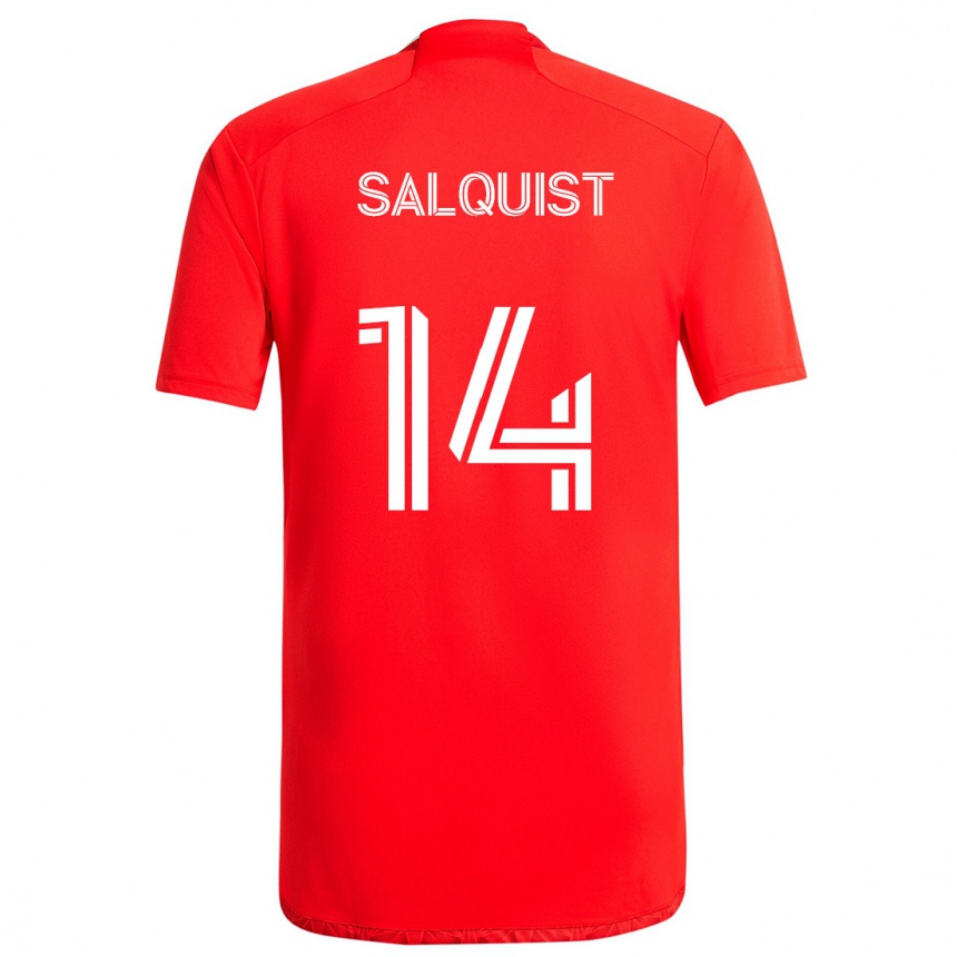 Niño Fútbol Camiseta Tobias Salquist #14 Rojo Blanco 1ª Equipación 2024/25 México