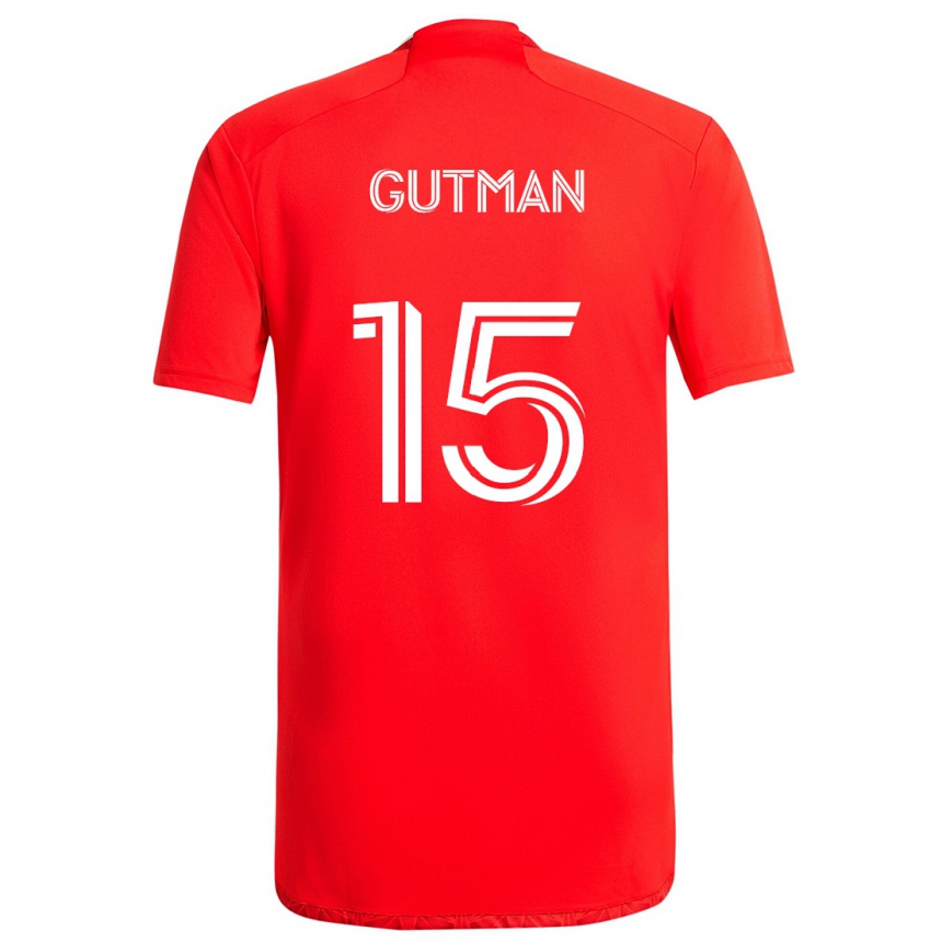 Niño Fútbol Camiseta Andrew Gutman #15 Rojo Blanco 1ª Equipación 2024/25 México