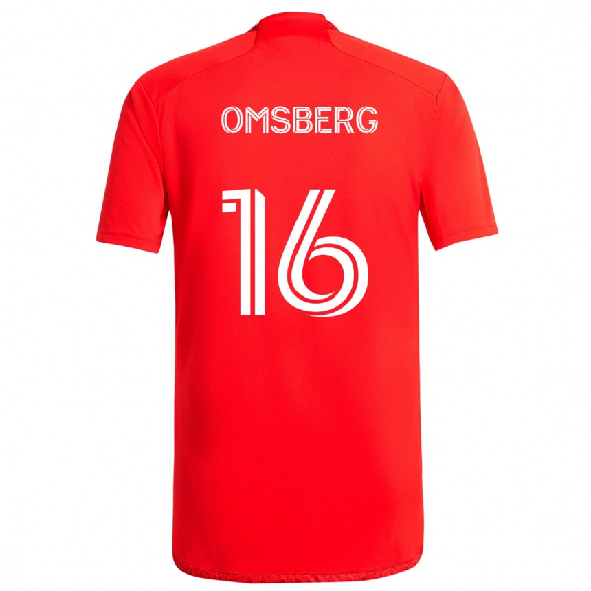 Niño Fútbol Camiseta Wyatt Omsberg #16 Rojo Blanco 1ª Equipación 2024/25 México