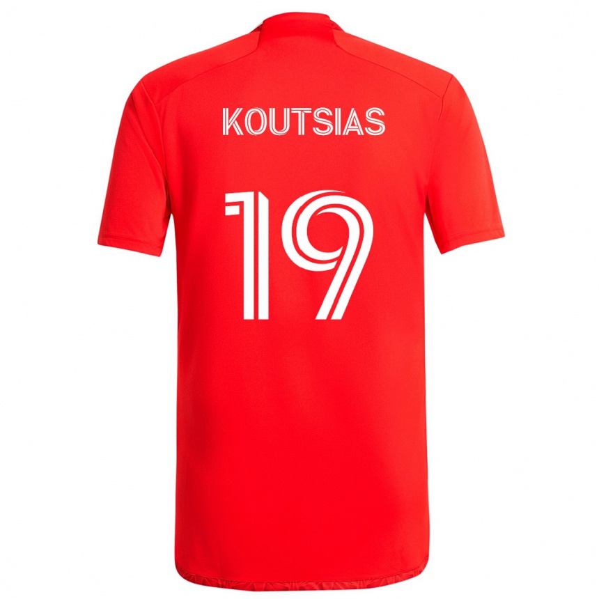 Niño Fútbol Camiseta Georgios Koutsias #19 Rojo Blanco 1ª Equipación 2024/25 México