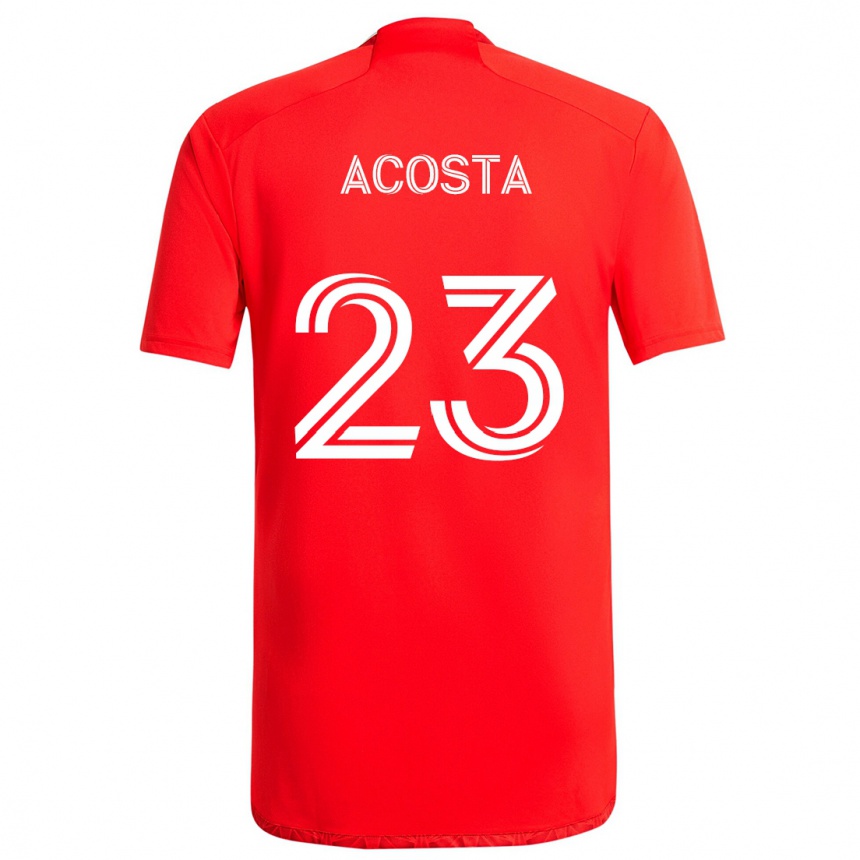 Niño Fútbol Camiseta Kellyn Acosta #23 Rojo Blanco 1ª Equipación 2024/25 México