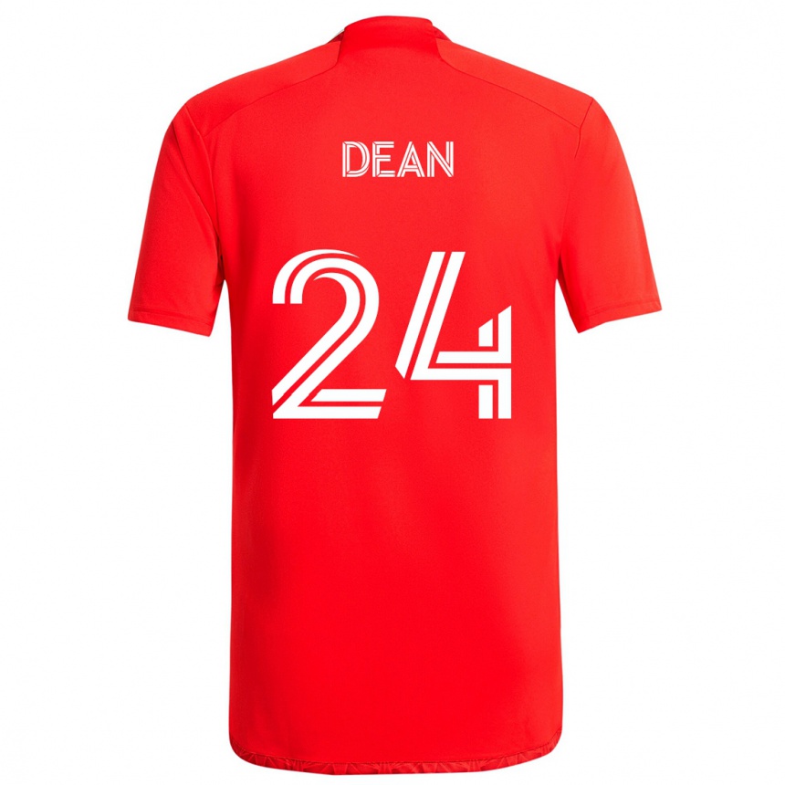 Niño Fútbol Camiseta Jonathan Dean #24 Rojo Blanco 1ª Equipación 2024/25 México