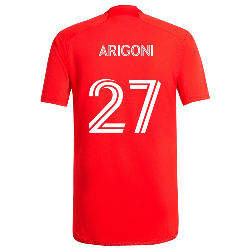 Niño Fútbol Camiseta Allan Arigoni #27 Rojo Blanco 1ª Equipación 2024/25 México