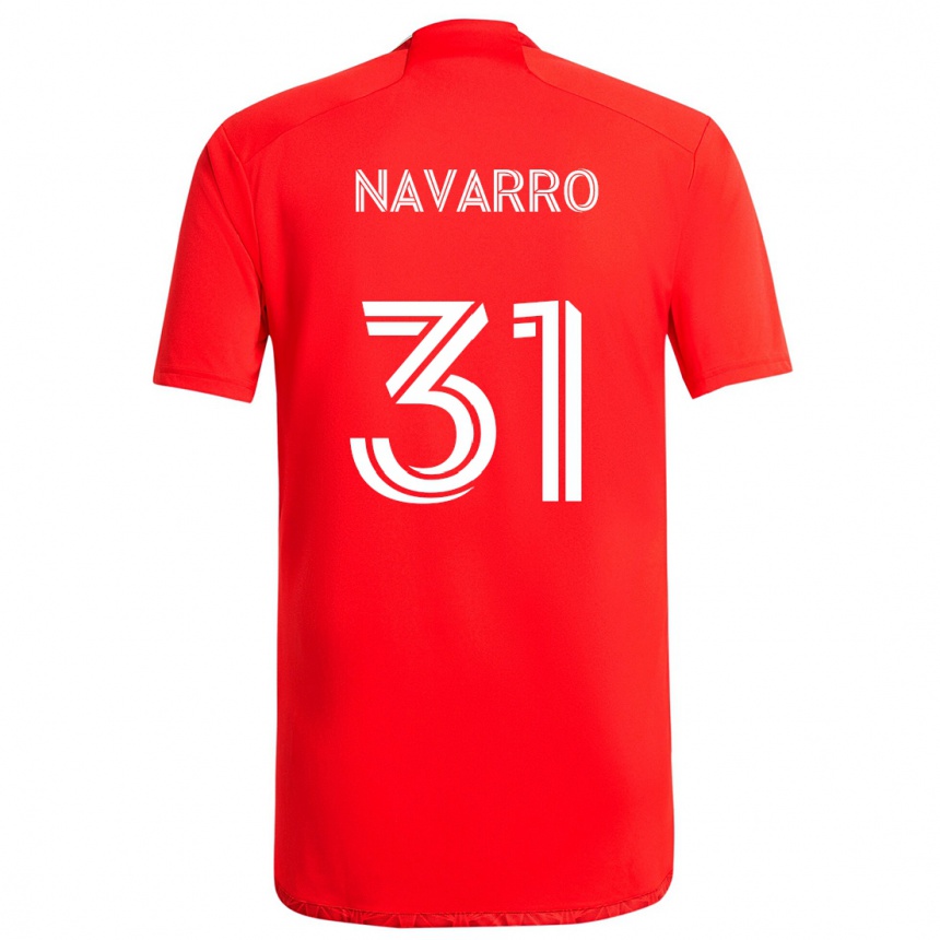 Niño Fútbol Camiseta Federico Navarro #31 Rojo Blanco 1ª Equipación 2024/25 México