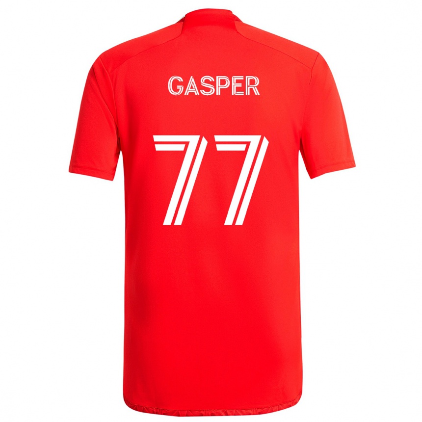 Niño Fútbol Camiseta Chase Gasper #77 Rojo Blanco 1ª Equipación 2024/25 México