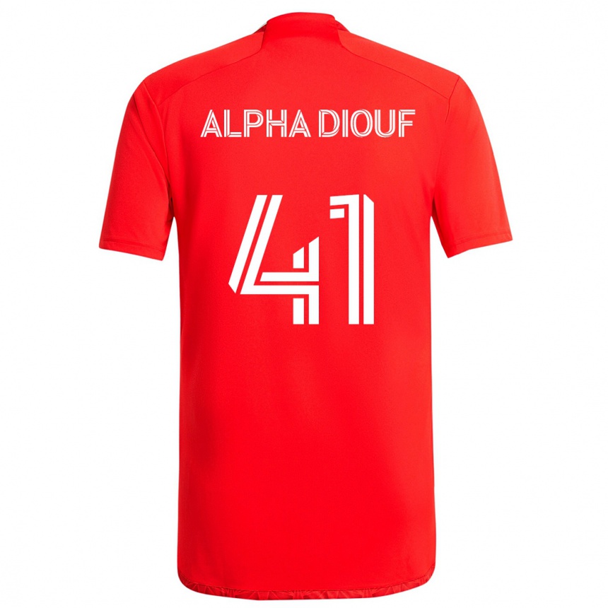 Niño Fútbol Camiseta Jean Alpha Diouf #41 Rojo Blanco 1ª Equipación 2024/25 México