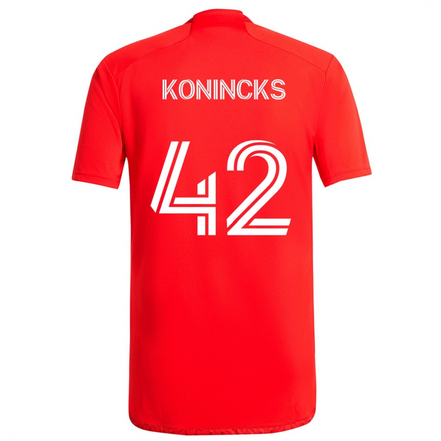 Niño Fútbol Camiseta Diego Konincks #42 Rojo Blanco 1ª Equipación 2024/25 México