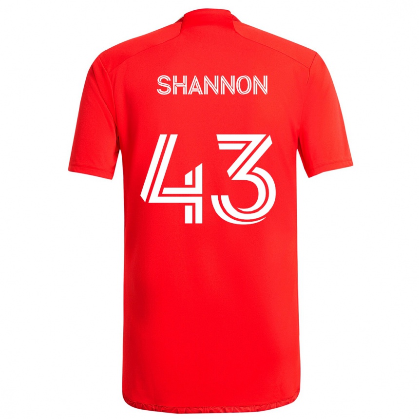 Niño Fútbol Camiseta Jaylen Shannon #43 Rojo Blanco 1ª Equipación 2024/25 México