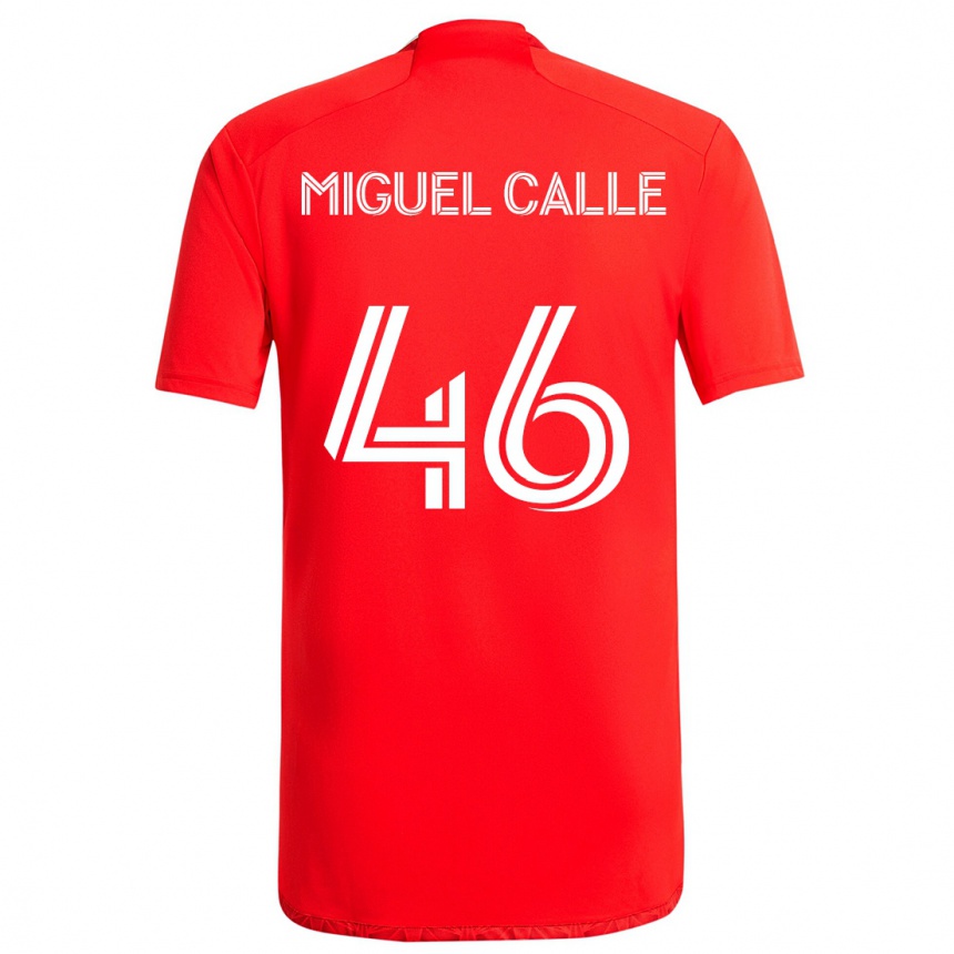 Niño Fútbol Camiseta Juan Miguel Calle #46 Rojo Blanco 1ª Equipación 2024/25 México