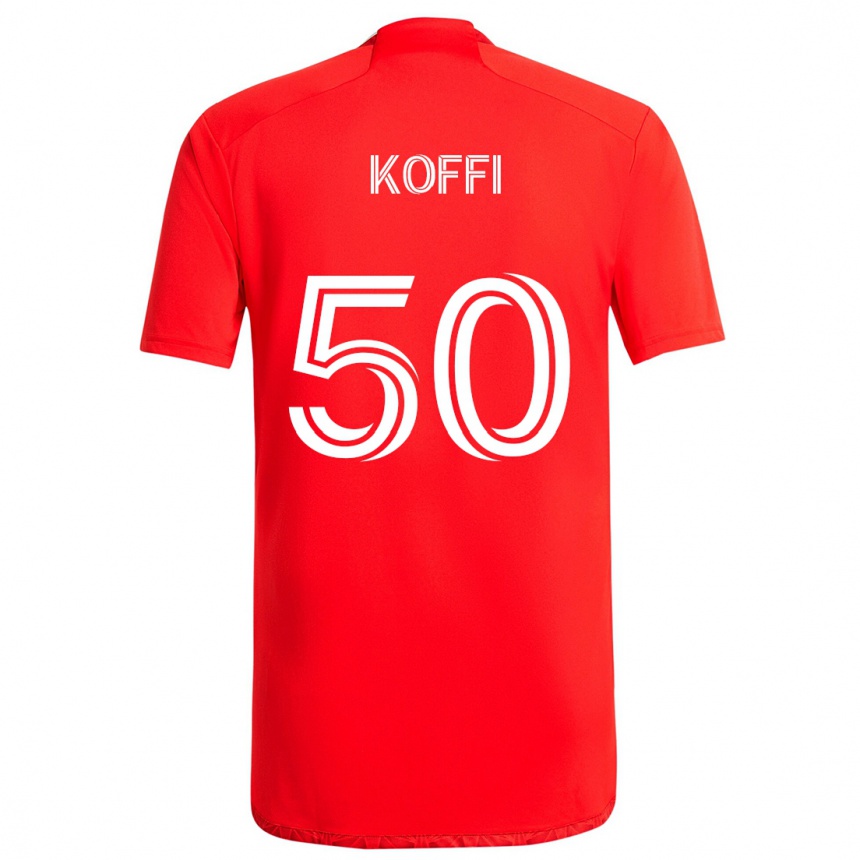 Niño Fútbol Camiseta Christian Koffi #50 Rojo Blanco 1ª Equipación 2024/25 México