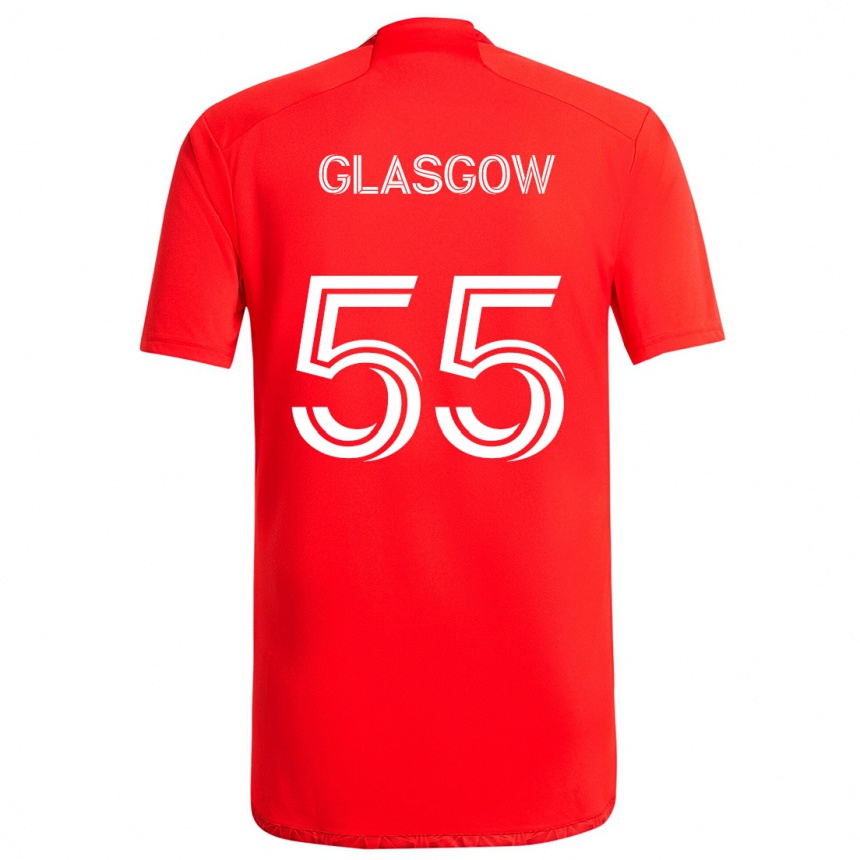 Niño Fútbol Camiseta Omari Glasgow #55 Rojo Blanco 1ª Equipación 2024/25 México