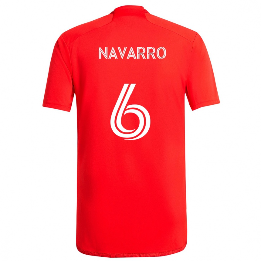 Niño Fútbol Camiseta Miguel Navarro #6 Rojo Blanco 1ª Equipación 2024/25 México