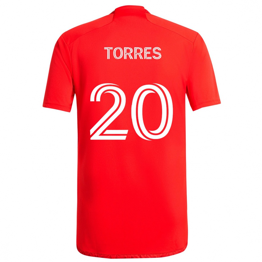 Niño Fútbol Camiseta Jairo Torres #20 Rojo Blanco 1ª Equipación 2024/25 México