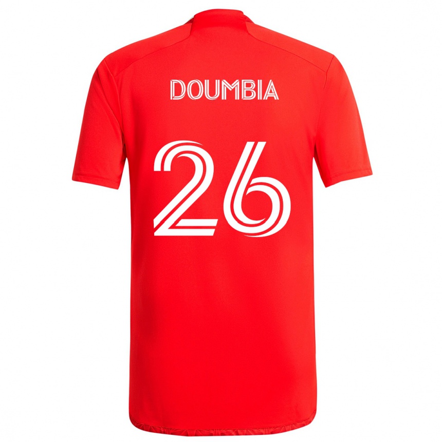 Niño Fútbol Camiseta Ousmane Doumbia #26 Rojo Blanco 1ª Equipación 2024/25 México