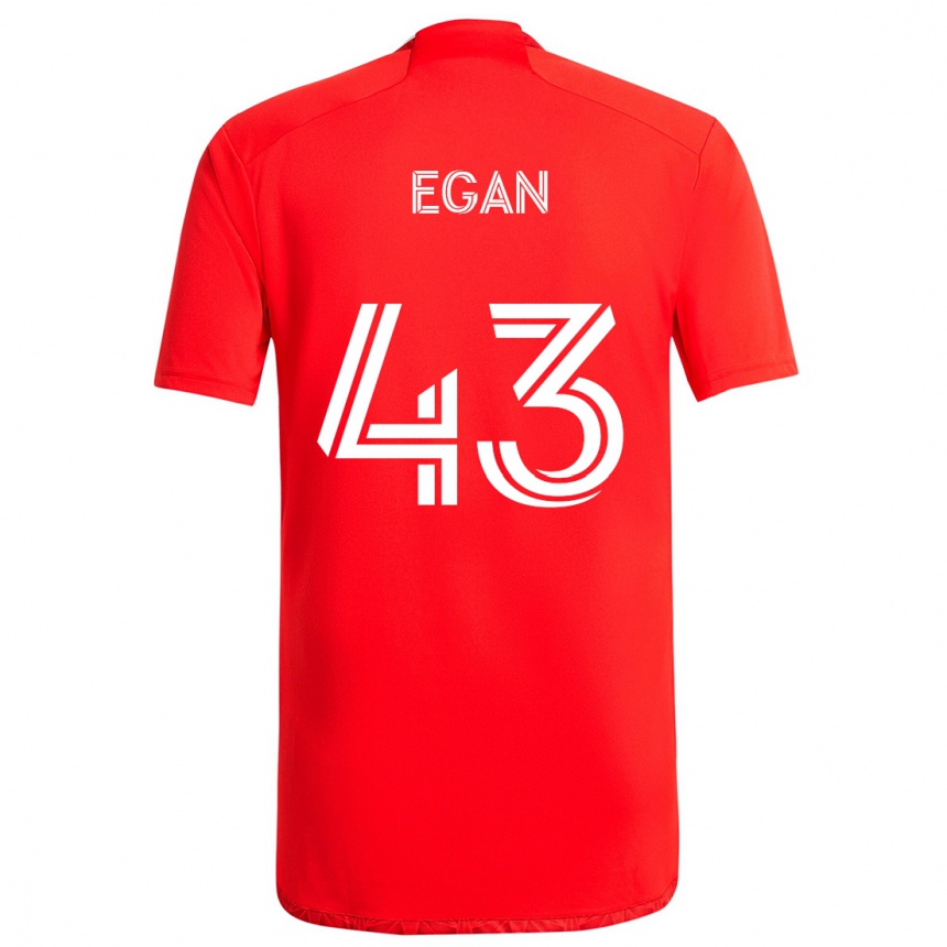 Niño Fútbol Camiseta Noah Egan #43 Rojo Blanco 1ª Equipación 2024/25 México