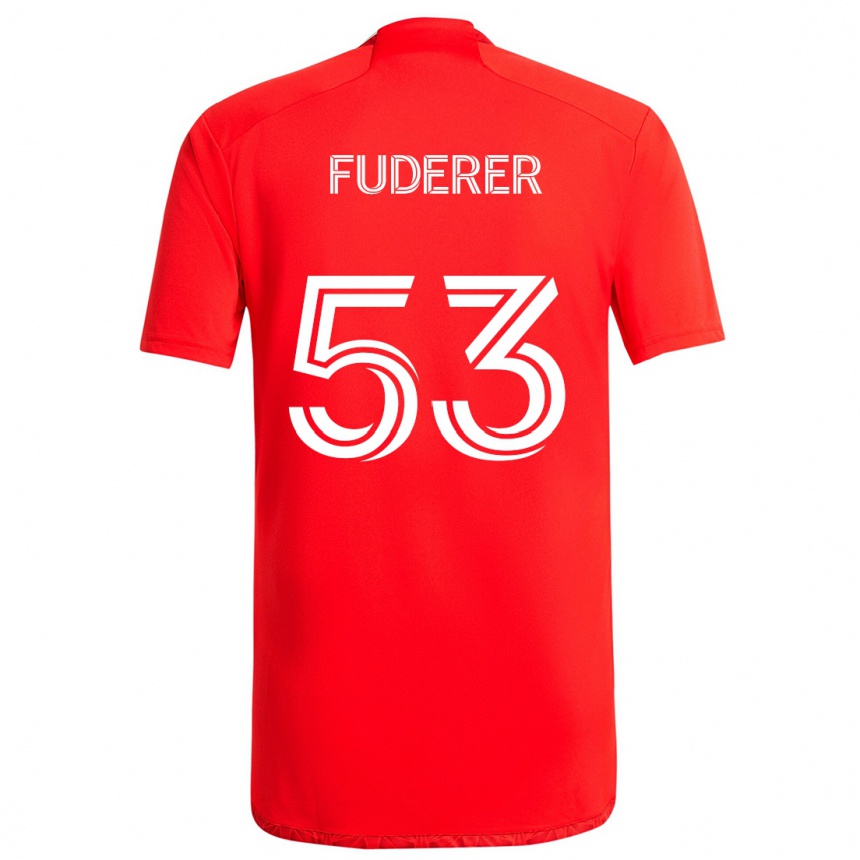 Niño Fútbol Camiseta Jake Fuderer #53 Rojo Blanco 1ª Equipación 2024/25 México