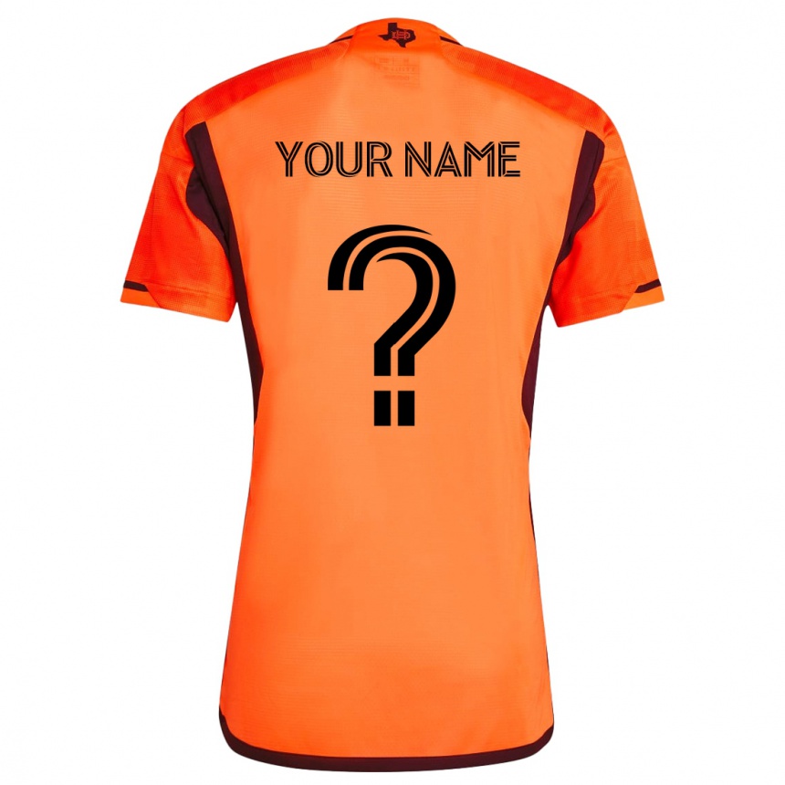 Niño Fútbol Camiseta Su Nombre #0 Naranja Negro 1ª Equipación 2024/25 México