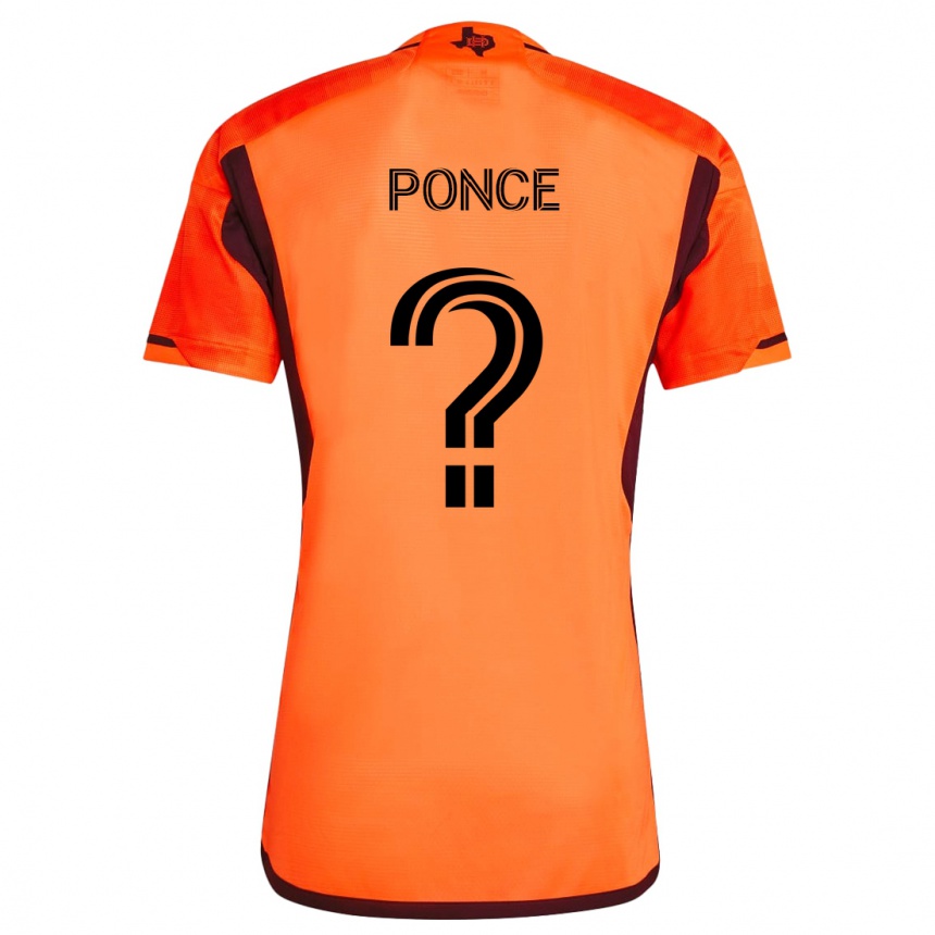 Niño Fútbol Camiseta Ezequiel Ponce #0 Naranja Negro 1ª Equipación 2024/25 México