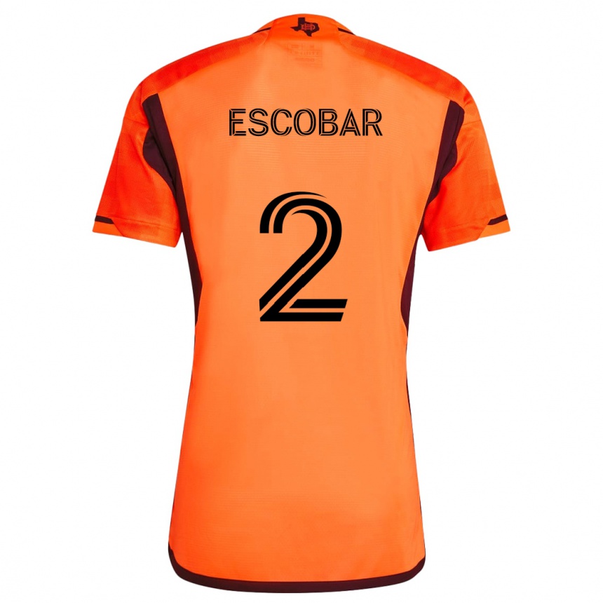 Niño Fútbol Camiseta Franco Escobar #2 Naranja Negro 1ª Equipación 2024/25 México